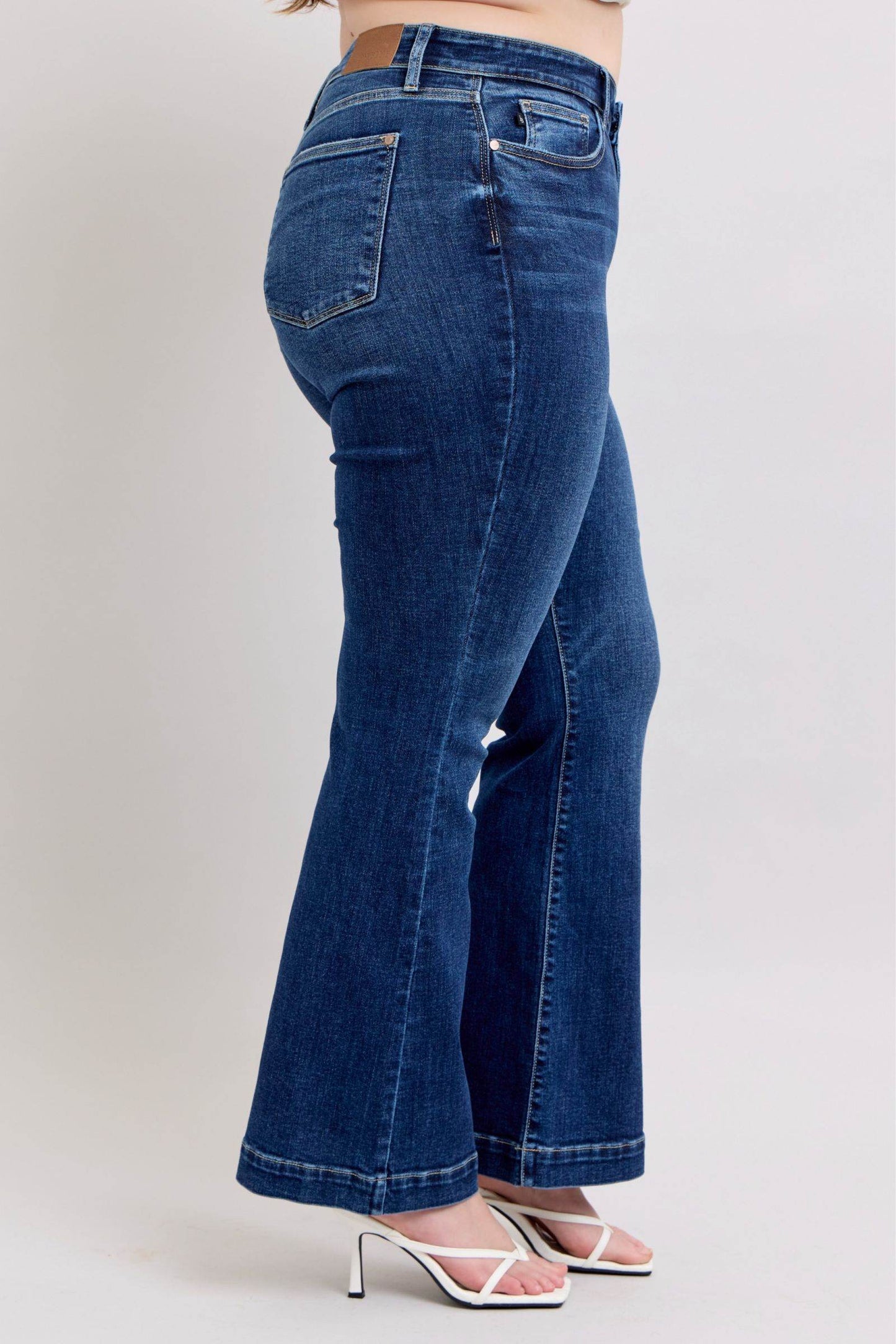 Judy Blue Full Size High Rise Flare Jeans with Pockets Plus Size - Shop Style & More | Fresh Looks, Everyday Deals & Free Shipping
