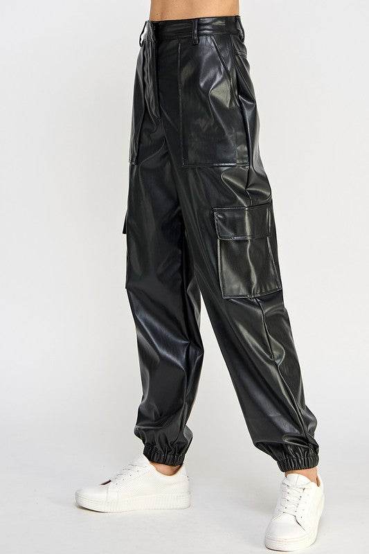 RELAXED VEGAN LEATHER CARGO PANTS - Shop Style & More | Fresh Looks, Everyday Deals & Free Shipping