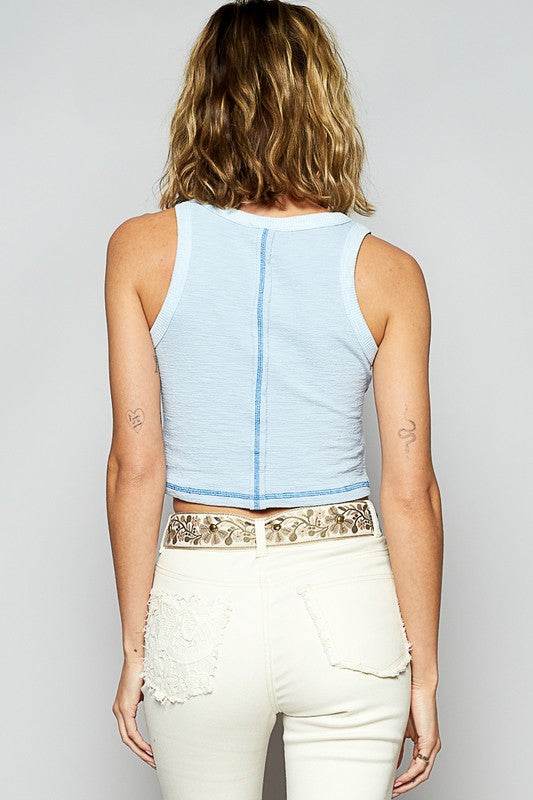 POL Studded Round Neck Cropped Tank - Shop Style & More | Fresh Looks, Everyday Deals & Free Shipping