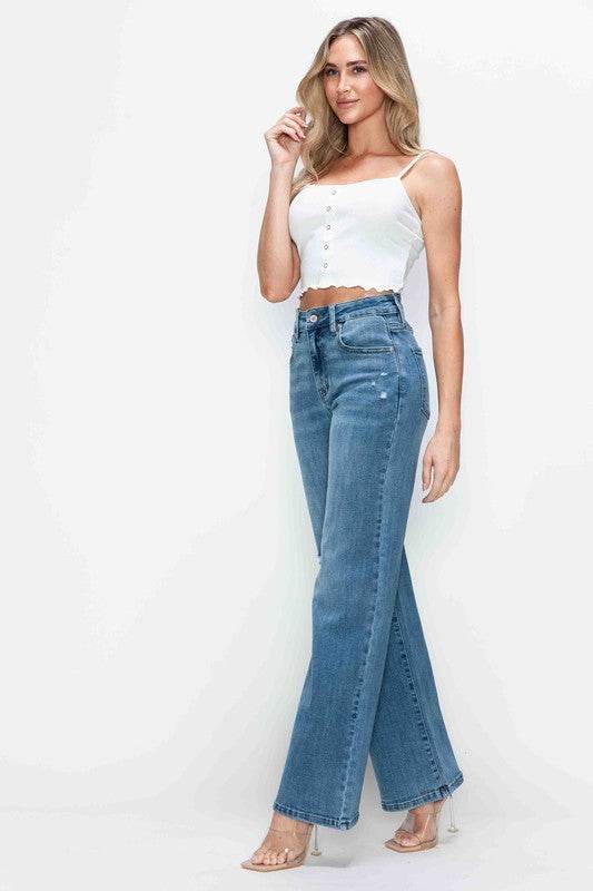 bytos Full Size High Rise Wide Leg Jeans with Pockets - Shop Style & More | Fresh Looks, Everyday Deals & Free Shipping