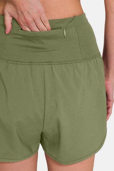 Zenana High-Waisted Zippered Back Pocket Active Shorts - Shop Style & More | Fresh Looks, Everyday Deals & Free Shipping