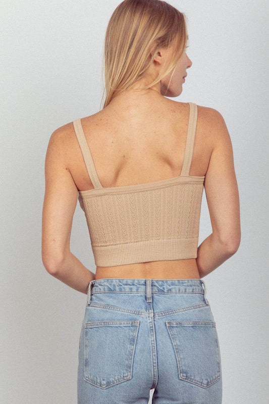 VERY J Cable Knit Seamless Cropped Cami - Shop Style & More | Fresh Looks, Everyday Deals & Free Shipping