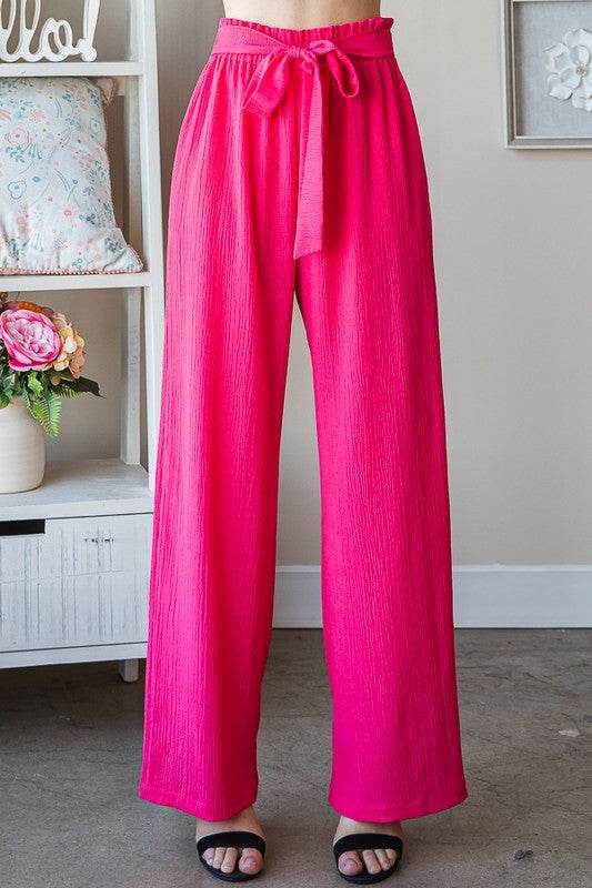 Heimish Full Size Front Tie Pants with Paperbag Waistband Plus Size - Shop Style & More | Fresh Looks, Everyday Deals & Free Shipping
