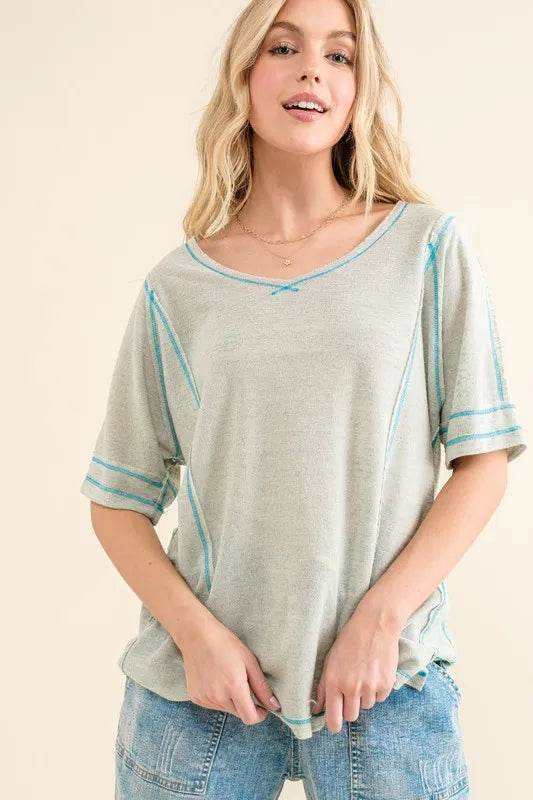 And The Why Reversed Stitch Basic T Shirt - Shop Style & More | Fresh Looks, Everyday Deals & Free Shipping