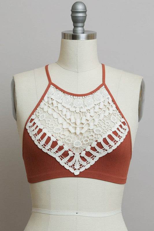 Crochet Lace High Neck Bralette - Shop Style & More | Fresh Looks, Everyday Deals & Free Shipping