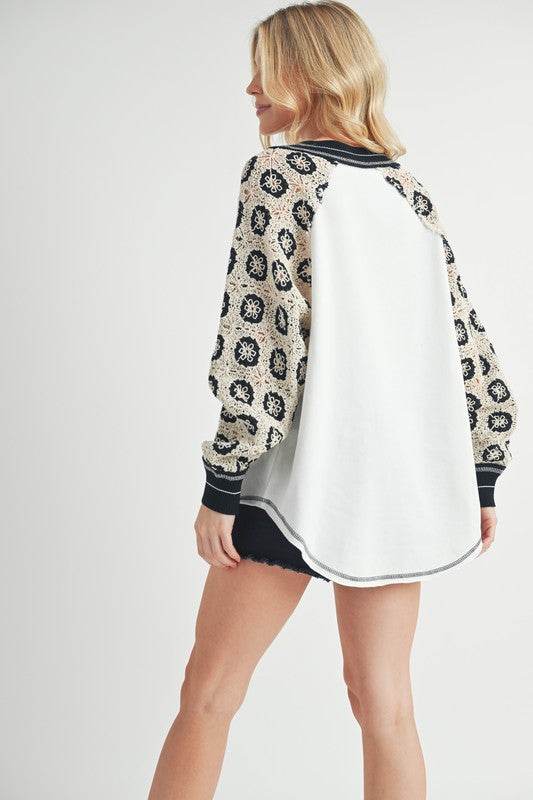 Aemi+Co Crochet Contrast Stitching V Neck Top - Shop Style & More | Fresh Looks, Everyday Deals & Free Shipping