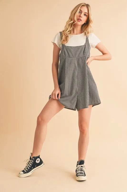 Aemi+Co Plaid Square Neck Romper - Shop Style & More | Fresh Looks, Everyday Deals & Free Shipping