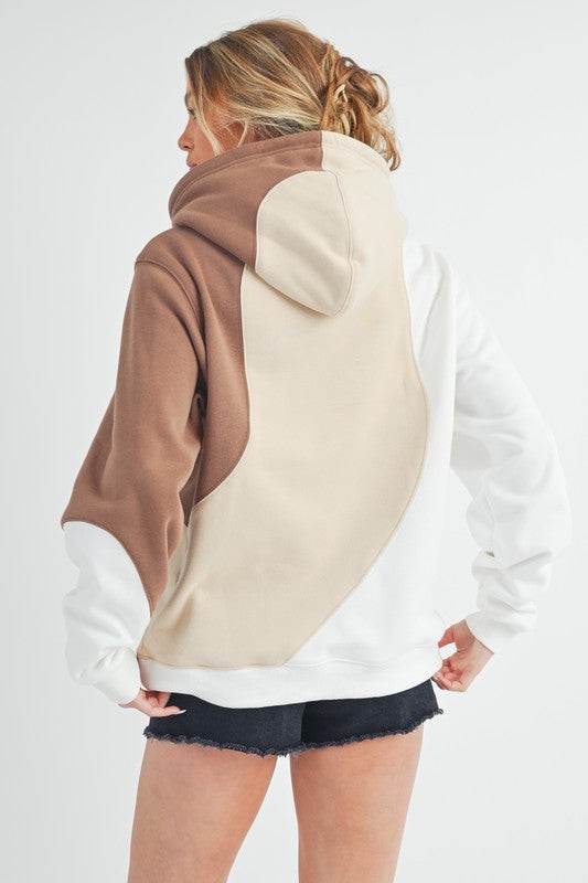 Aemi + Co Color Block Hoodie with Kangaroo Pocket - Shop Style & More | Fresh Looks, Everyday Deals & Free Shipping