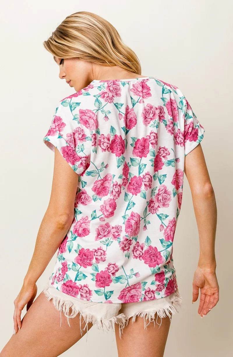 BiBi Rose Printed Poly Span with Crochet Lace Top - Shop Style & More | Fresh Looks, Everyday Deals & Free Shipping