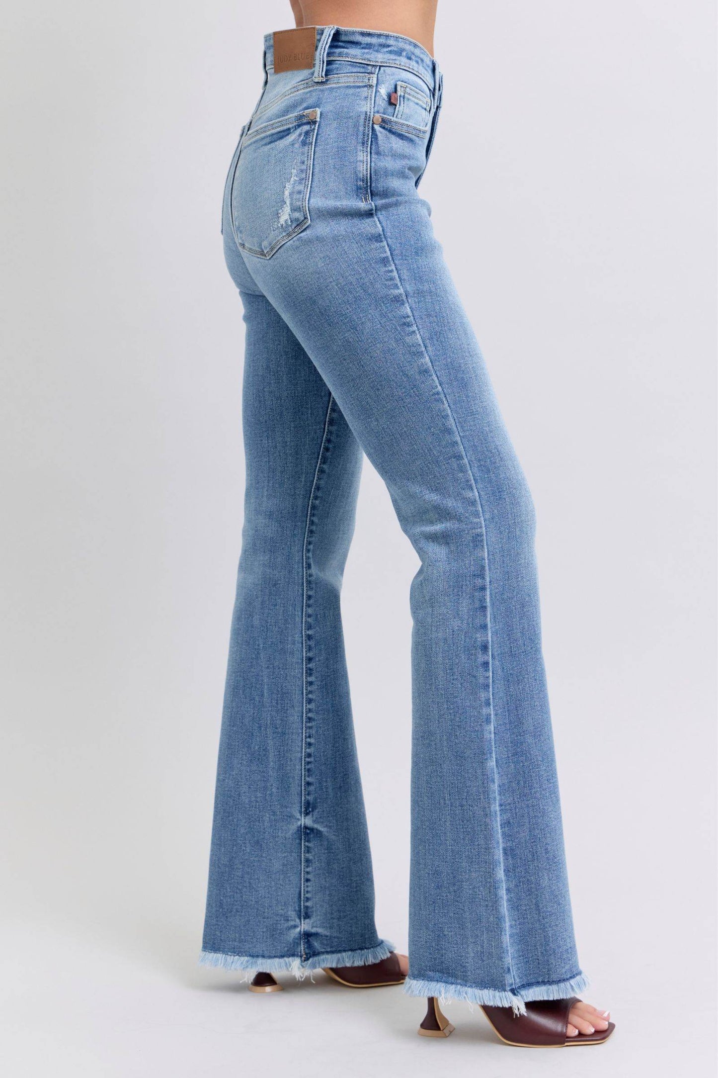Judy Blue Full Size Raw Hem High Rise Bootcut Jeans - Shop Style & More | Fresh Looks, Everyday Deals & Free Shipping