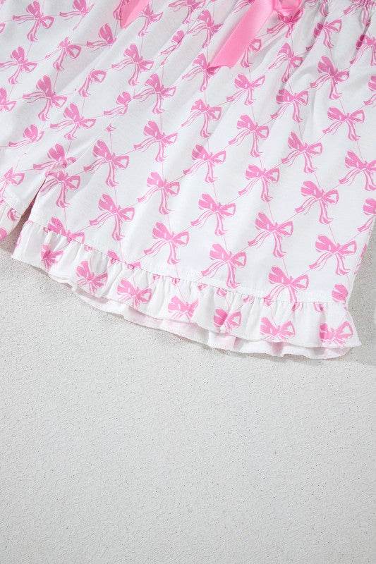 Pink Short Sleeve and Ruffled Shorts Pajama Set - Shop Style & More | Fresh Looks, Everyday Deals & Free Shipping