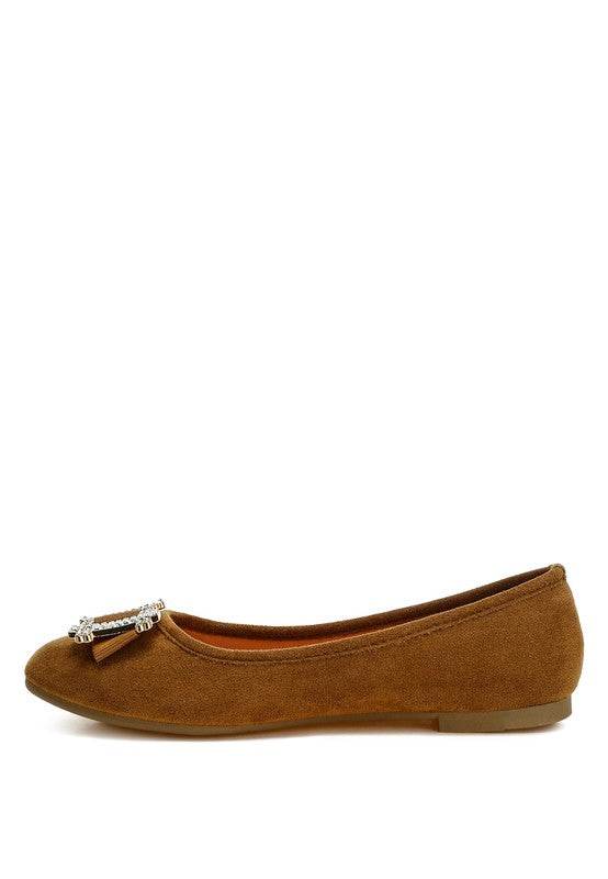 Prajik Rhinestone Buckle Detail Ballerinas - Shop Style & More | Fresh Looks, Everyday Deals & Free Shipping