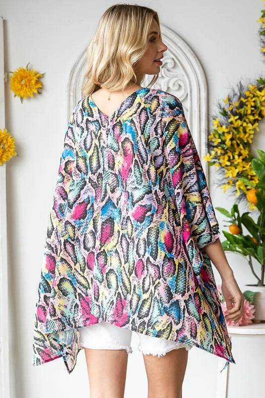 Heimish Full Size Multi Color Snake Open Cardigan Plus Size - Shop Style & More | Fresh Looks, Everyday Deals & Free Shipping