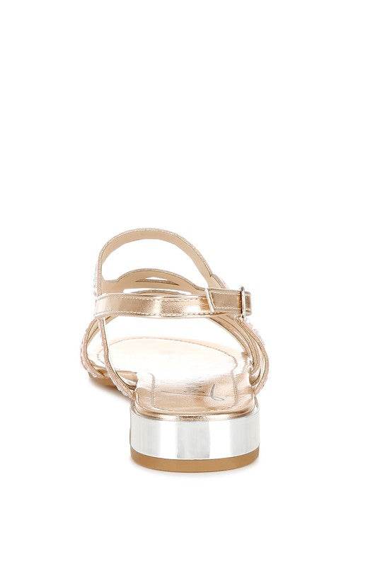 Jisters Cut Out Detail Rhinestone Flat Sandals - Shop Style & More | Fresh Looks, Everyday Deals & Free Shipping