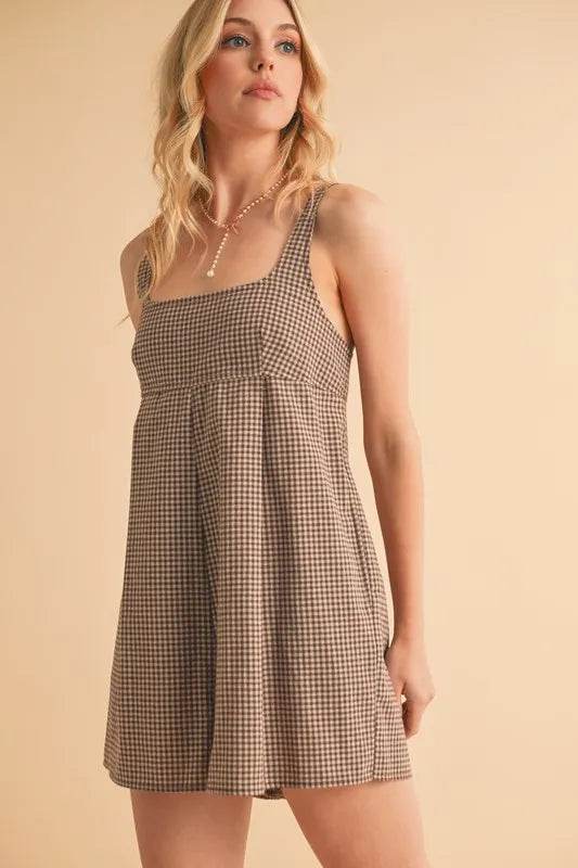 Aemi+Co Plaid Square Neck Romper - Shop Style & More | Fresh Looks, Everyday Deals & Free Shipping