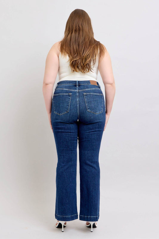 Judy Blue Full Size High Rise Flare Jeans with Pockets Plus Size - Shop Style & More | Fresh Looks, Everyday Deals & Free Shipping
