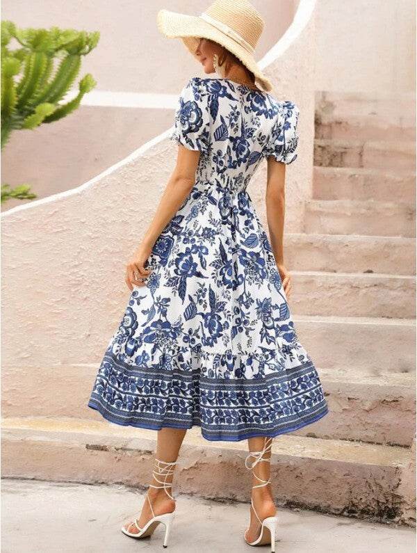 Women Short Sleeve V Neck Floral Maxi Dress - Shop Style & More | Fresh Looks, Everyday Deals & Free Shipping