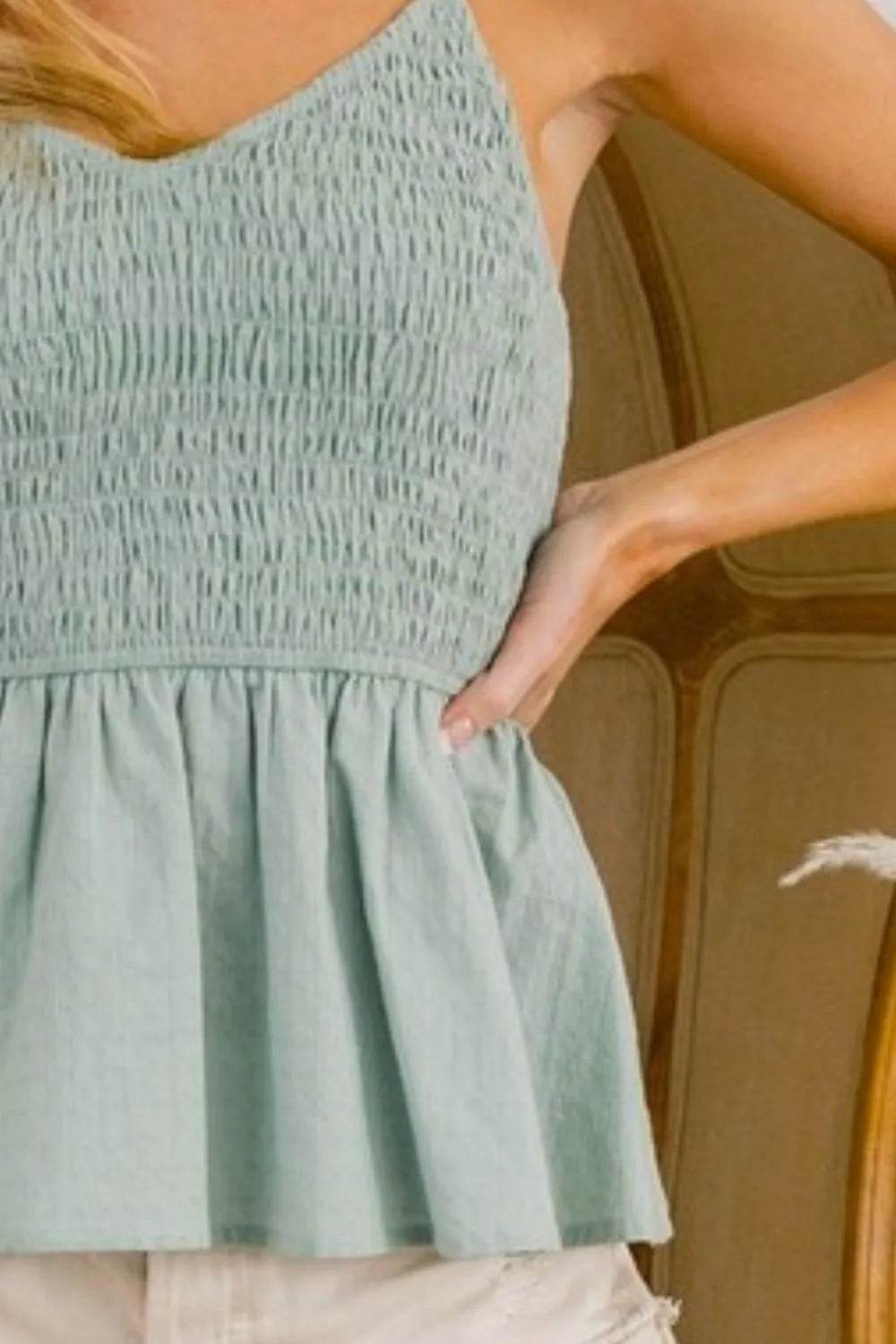 BiBi Eyelet Woven Sleeveless Elasticized Top - Shop Style & More | Fresh Looks, Everyday Deals & Free Shipping