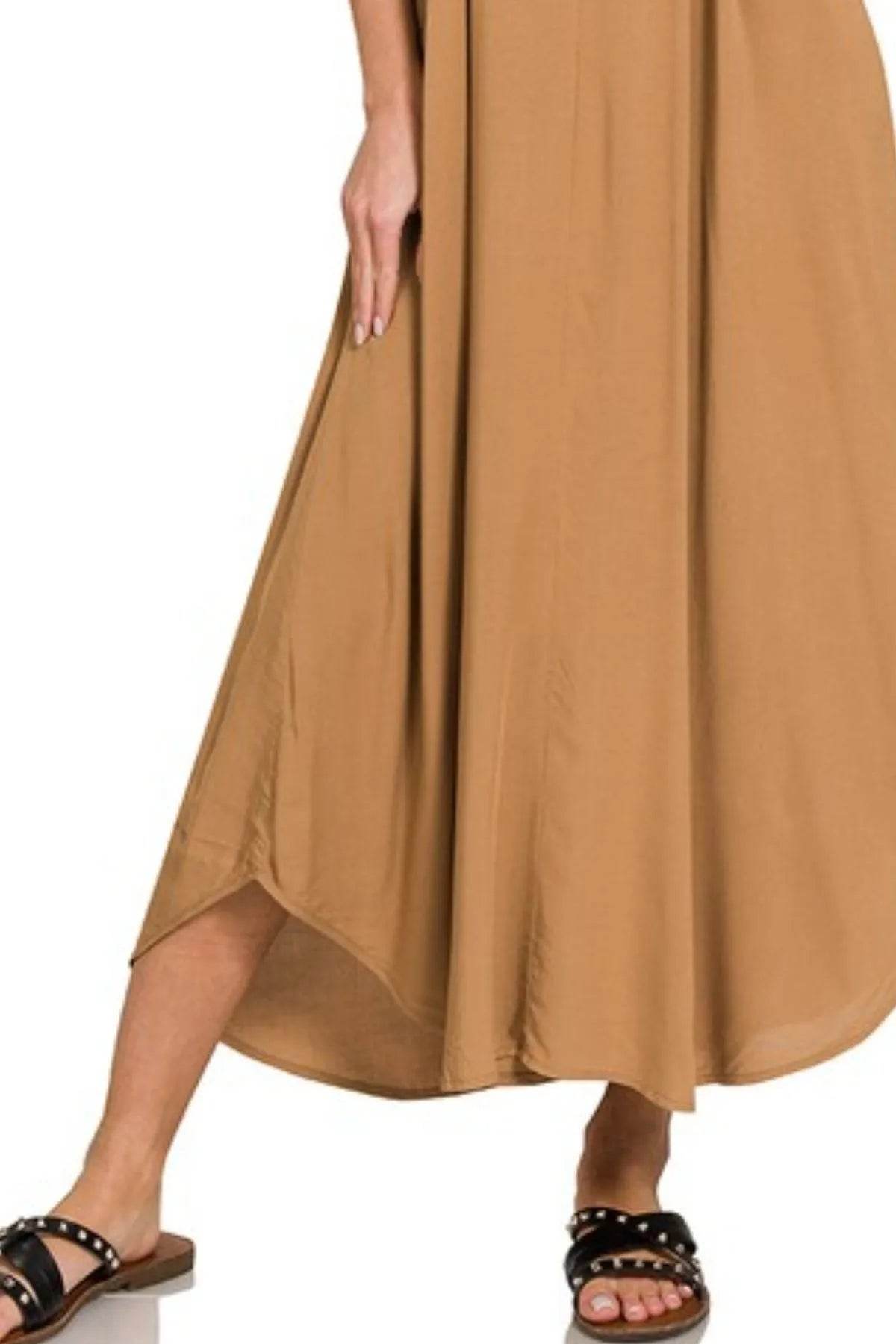Zenana Woven Arc Hem Cami Dress With Flowy Pockets - Shop Style & More | Fresh Looks, Everyday Deals & Free Shipping