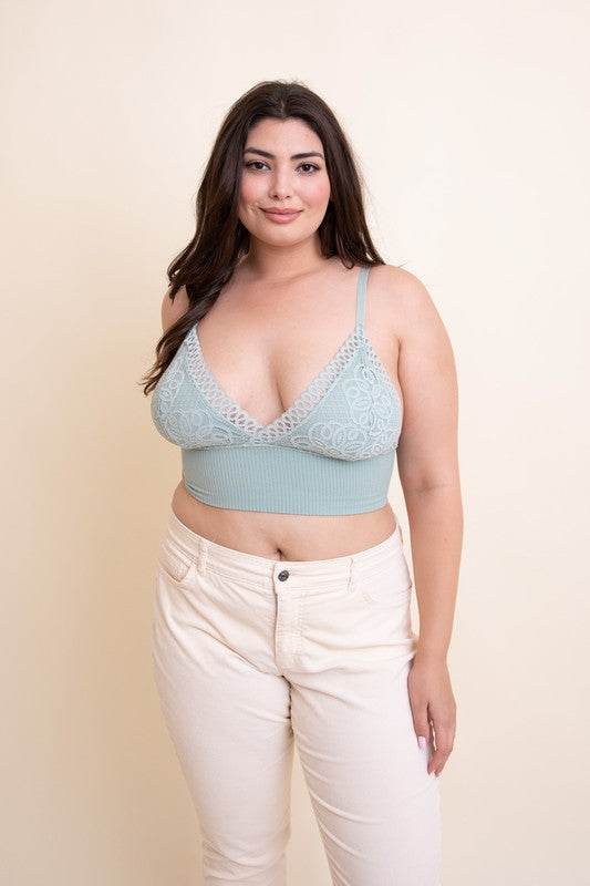 Plus Size Waistband Loop Lace Brami - Shop Style & More | Fresh Looks, Everyday Deals & Free Shipping