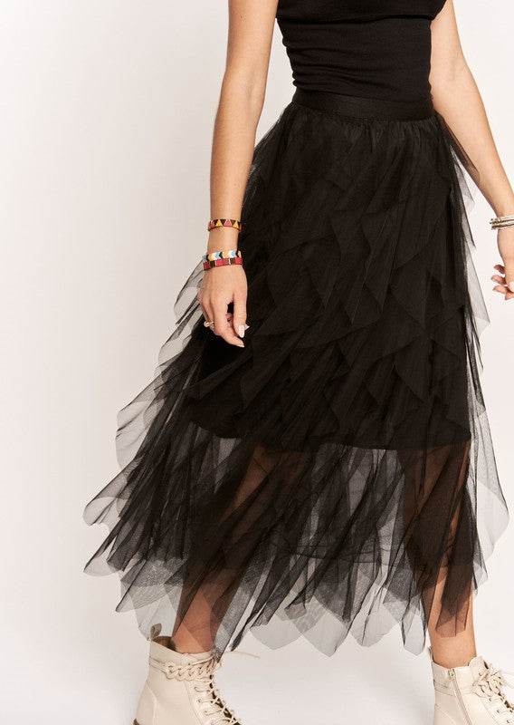 ADORA Ruffled Elastic Waist Midi Skirt - Shop Style & More | Fresh Looks, Everyday Deals & Free Shipping