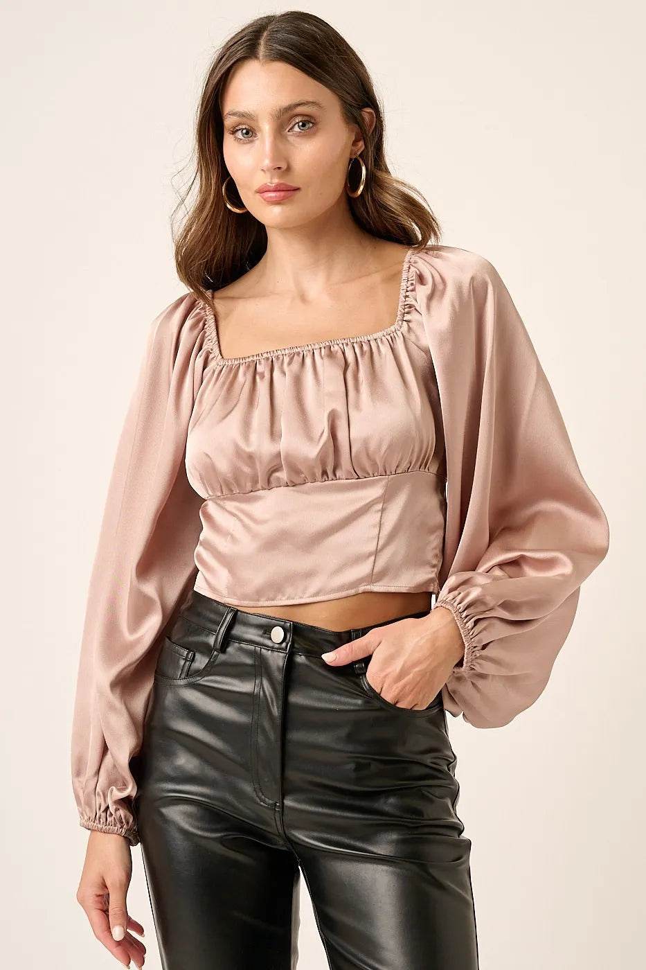Mittoshop Satin Square Neck Blouse - Shop Style & More | Fresh Looks, Everyday Deals & Free Shipping