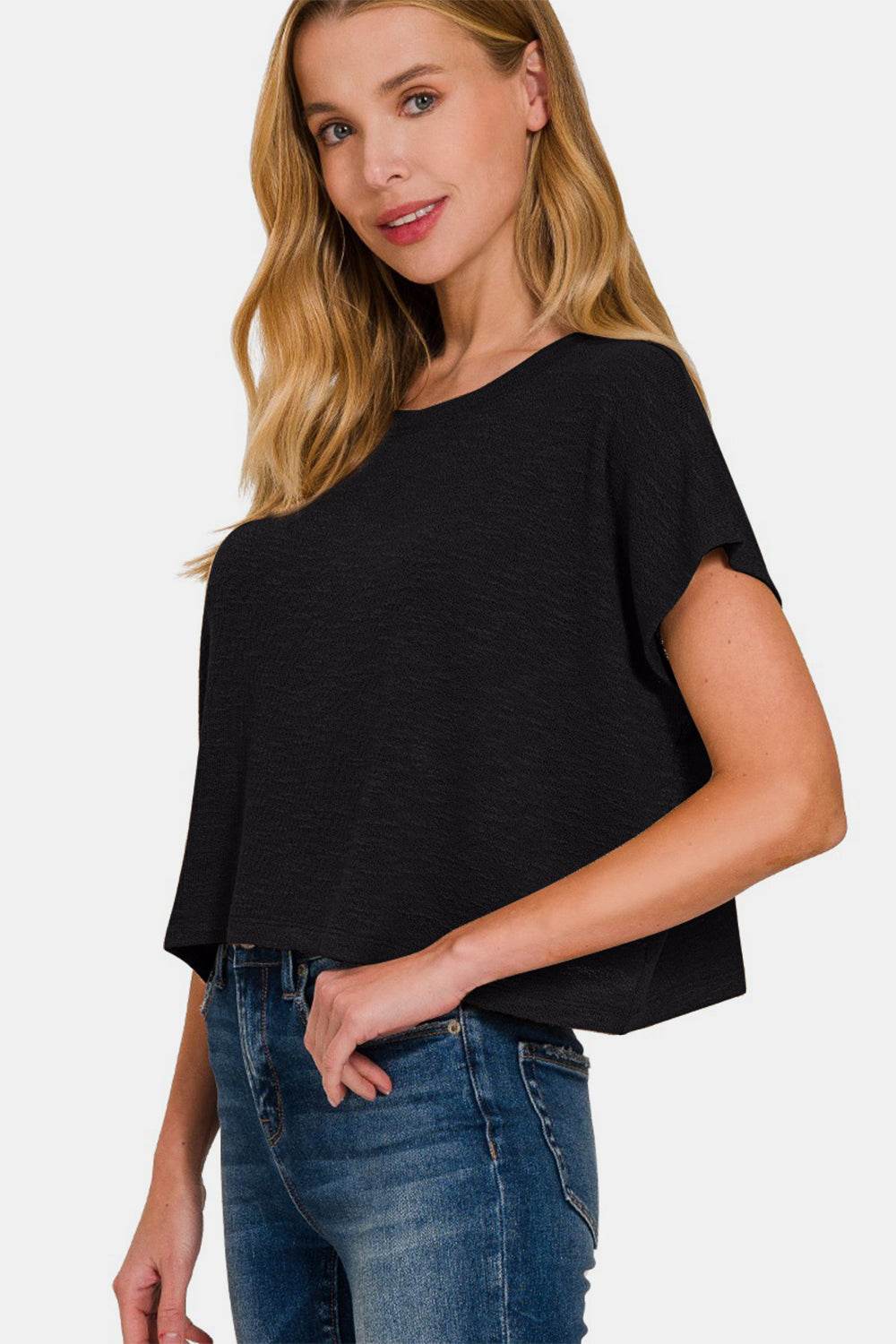 Zenana Round Neck Short Sleeve Crop T-Shirt - Shop Style & More | Fresh Looks, Everyday Deals & Free Shipping
