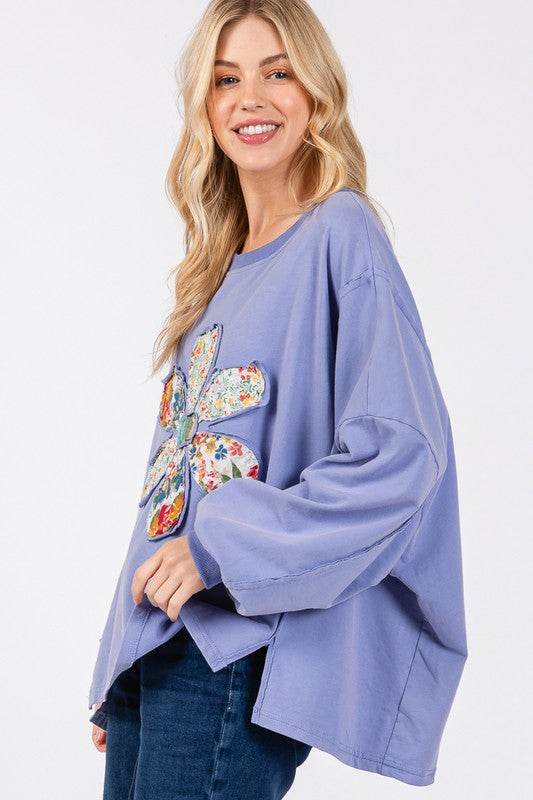SAGE + FIG Flower Patch Dropped Shoulder Oversize Top - Shop Style & More | Fresh Looks, Everyday Deals & Free Shipping