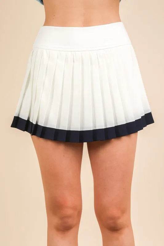 VERY J Two Tone Pleated Activewear Mini Skirt with Shorts - Shop Style & More | Fresh Looks, Everyday Deals & Free Shipping