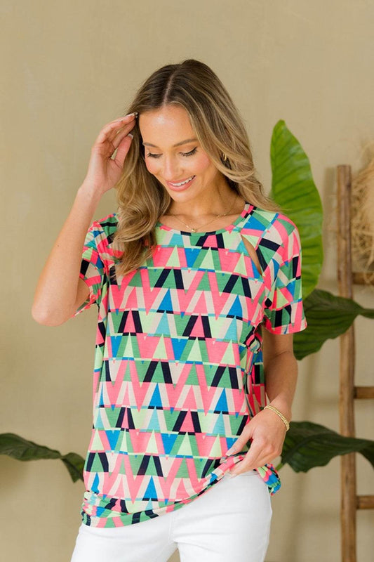 Sew In Love Full Size Geometric Round Neck Top - Shop Style & More | Fresh Looks, Everyday Deals & Free Shipping