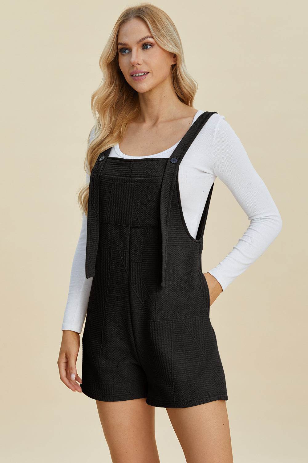 Double Take Full Size Texture Sleeveless Romper - Shop Style & More | Fresh Looks, Everyday Deals & Free Shipping