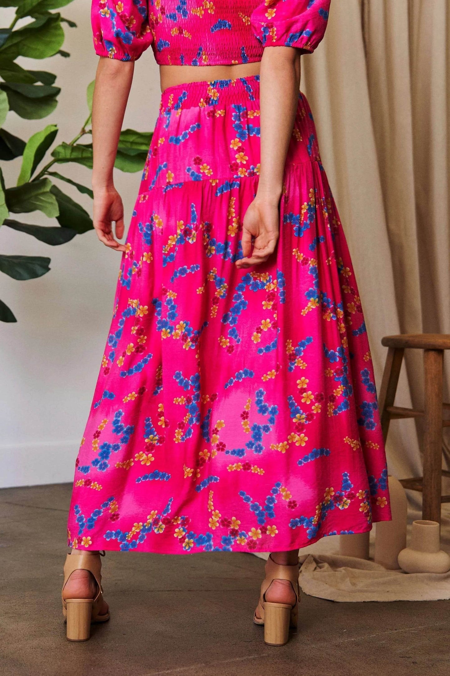 Davi & Dani Printed Smocking Waistband Ruffled Maxi Skirt - Shop Style & More | Fresh Looks, Everyday Deals & Free Shipping