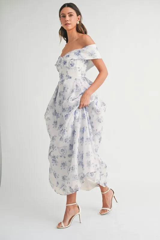 MABLE Floral Printed Off Shoulder Maxi Dress - Shop Style & More | Fresh Looks, Everyday Deals & Free Shipping
