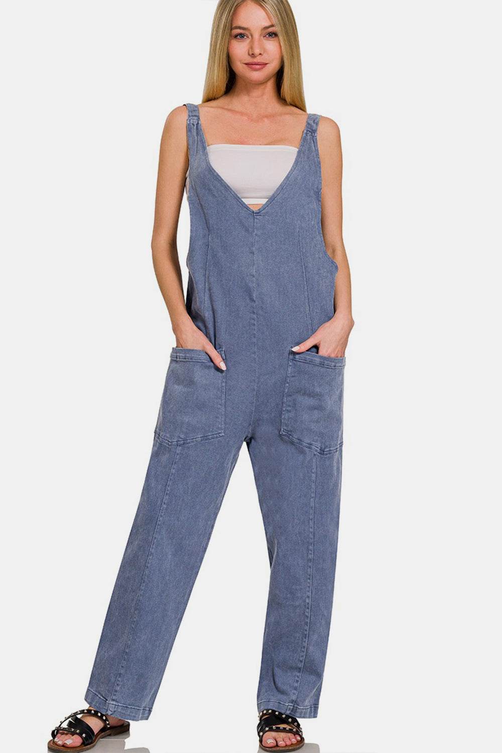 Zenana Pocketed Wide Strap Jumpsuit - Shop Style & More | Fresh Looks, Everyday Deals & Free Shipping