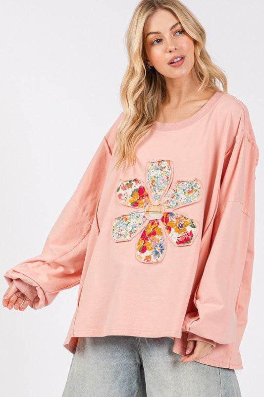SAGE + FIG Flower Patch Dropped Shoulder Oversize Top - Shop Style & More | Fresh Looks, Everyday Deals & Free Shipping