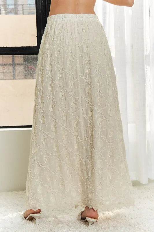 ADORA Elastic Waist Applique Maxi Skirt - Shop Style & More | Fresh Looks, Everyday Deals & Free Shipping