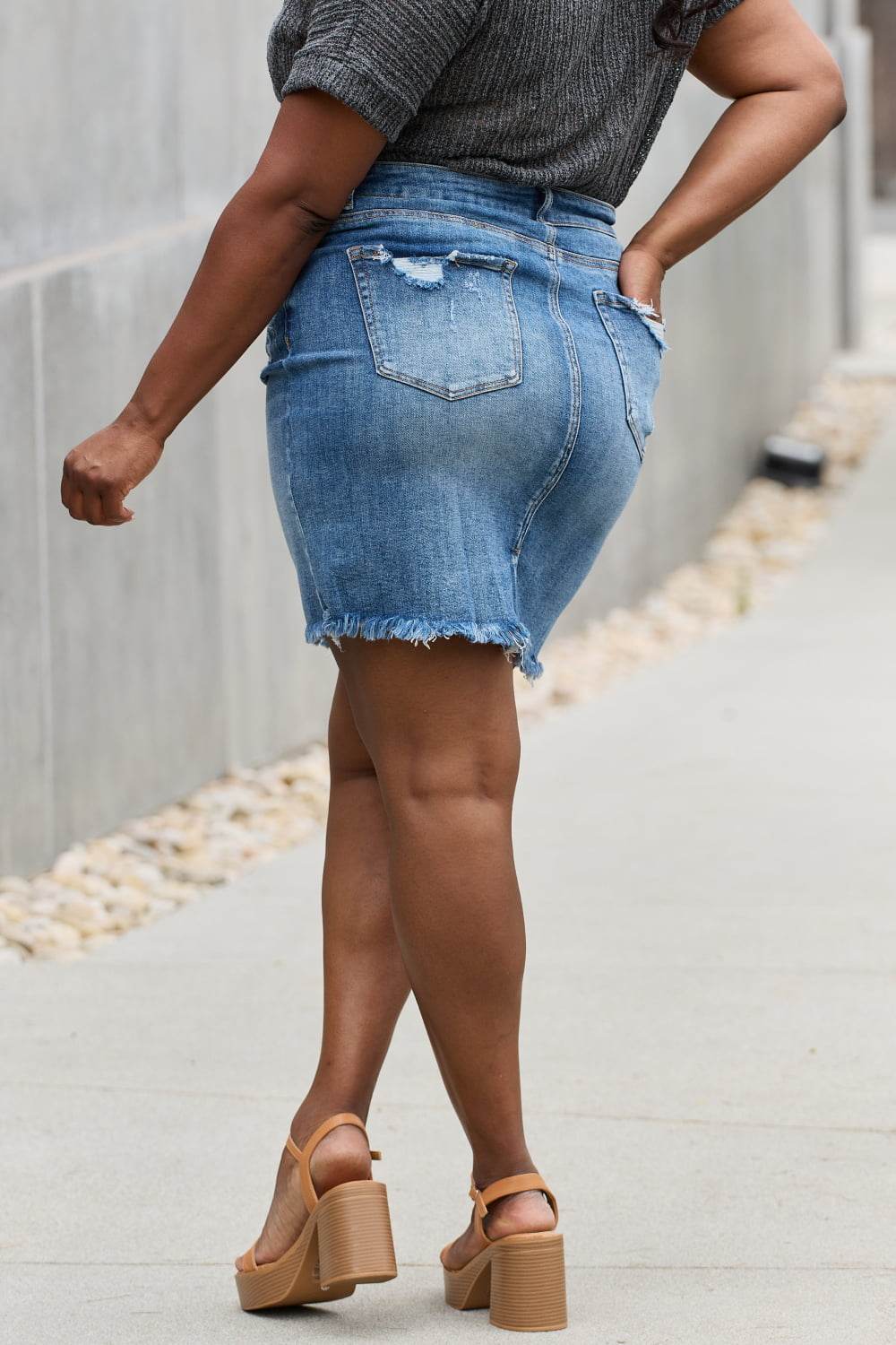 RISEN Amelia Full Size Denim Mini Skirt - Shop Style & More | Fresh Looks, Everyday Deals & Free Shipping