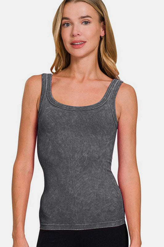 Zenana Ribbed Scoop Neck Tank - Shop Style & More | Fresh Looks, Everyday Deals & Free Shipping