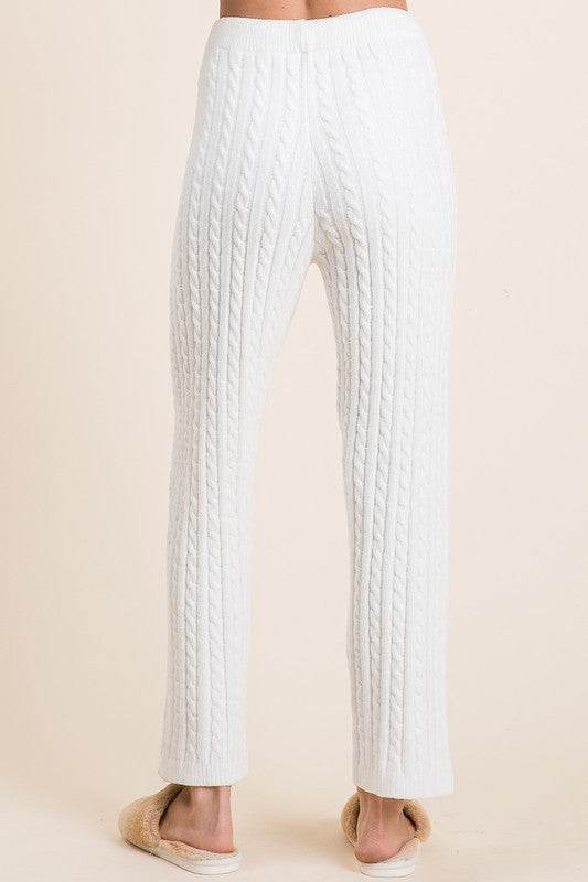 BiBi Cable-Knit High Waist Sweater Pants - Shop Style & More | Fresh Looks, Everyday Deals & Free Shipping