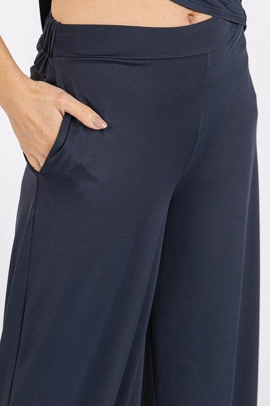 Mittoshop Yoga Air Stretch Elastic Waist Wide Leg Pants - Shop Style & More | Fresh Looks, Everyday Deals & Free Shipping