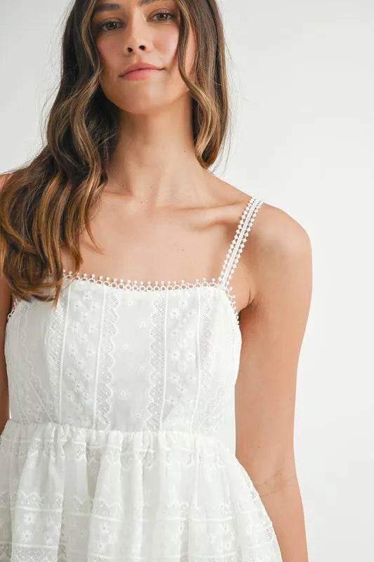 MABLE Eyelet Lace Babydoll Mini Cami Dress - Shop Style & More | Fresh Looks, Everyday Deals & Free Shipping