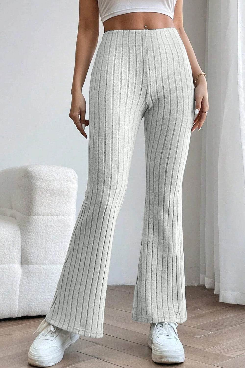 Basic Bae Full Size Ribbed High Waist Flare Pants - Shop Style & More | Fresh Looks, Everyday Deals & Free Shipping