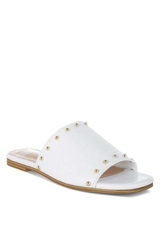 Renaldi Genuine Leather Studded Slip-On Flats - Shop Style & More | Fresh Looks, Everyday Deals & Free Shipping