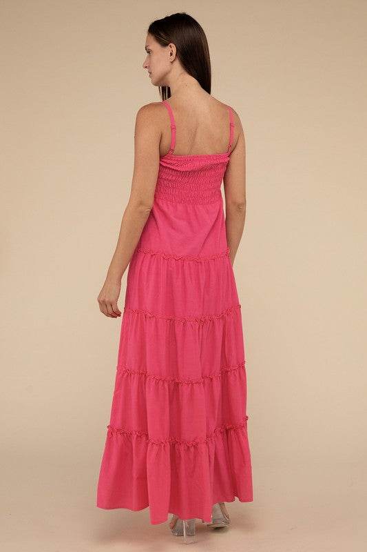 Woven Smocked Top Tiered Cami Maxi Dress - Shop Style & More | Fresh Looks, Everyday Deals & Free Shipping