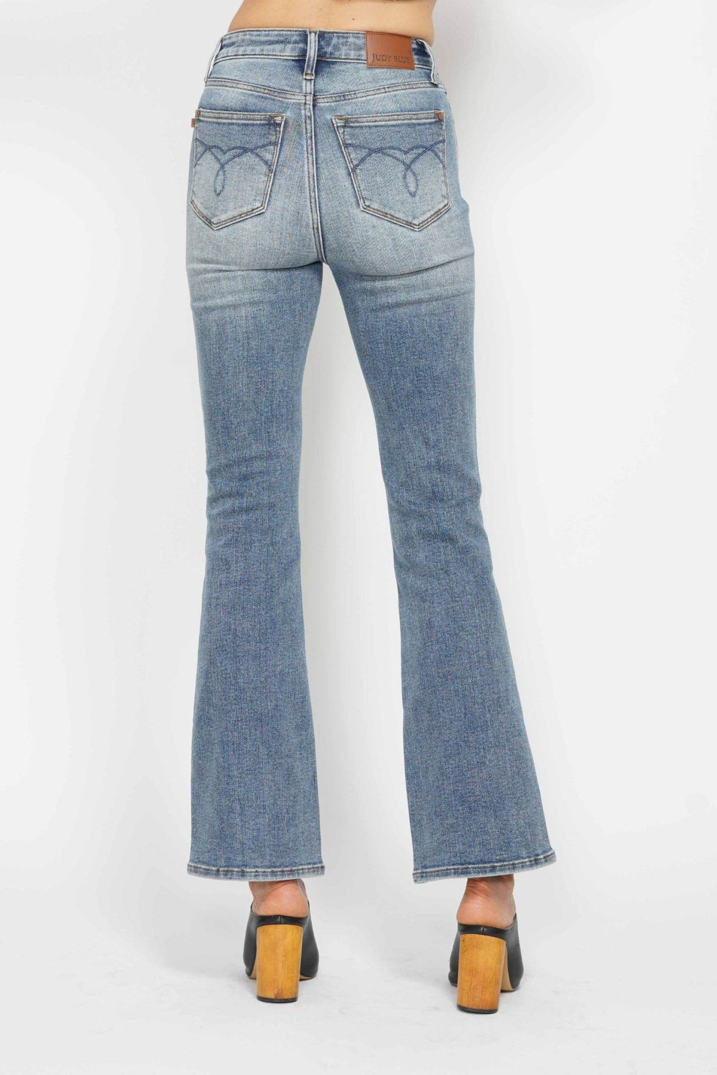Judy Blue Full Size Tummy Control Back Embroidered Pocketed Bootcut Jeans Plus Size - Shop Style & More | Fresh Looks, Everyday Deals & Free Shipping