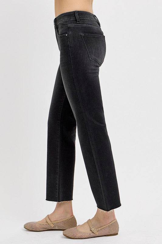 RISEN Tummy Control Mid Rise Crop Straight Jeans - Shop Style & More | Fresh Looks, Everyday Deals & Free Shipping