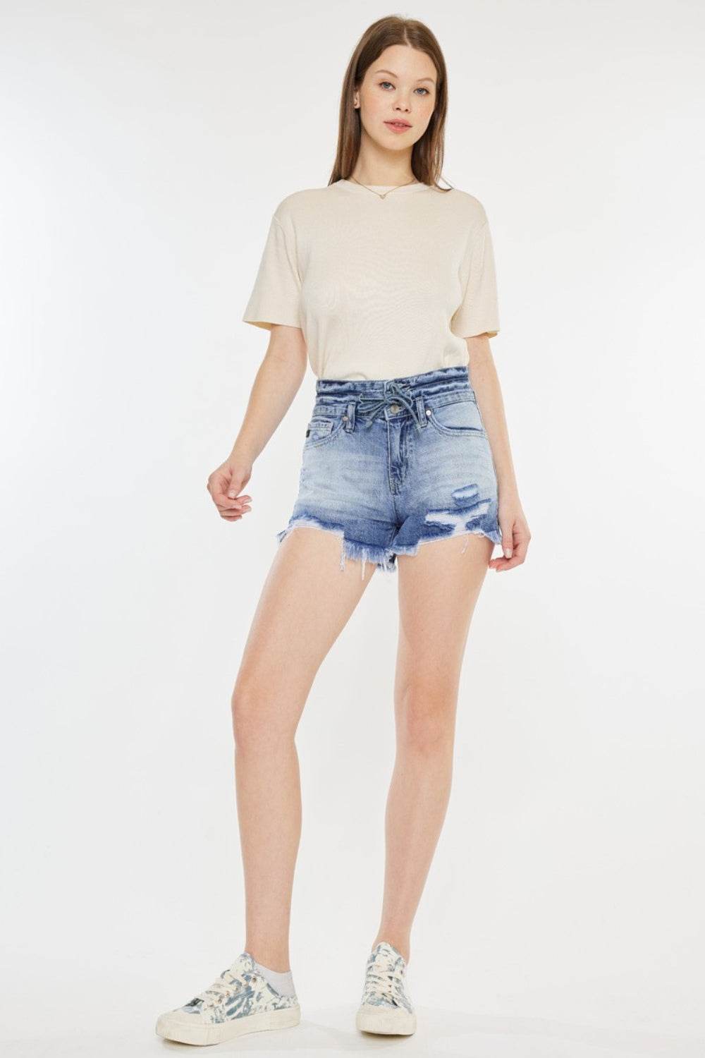 Kancan High Rise Frayed Hem Denim Shorts - Shop Style & More | Fresh Looks, Everyday Deals & Free Shipping