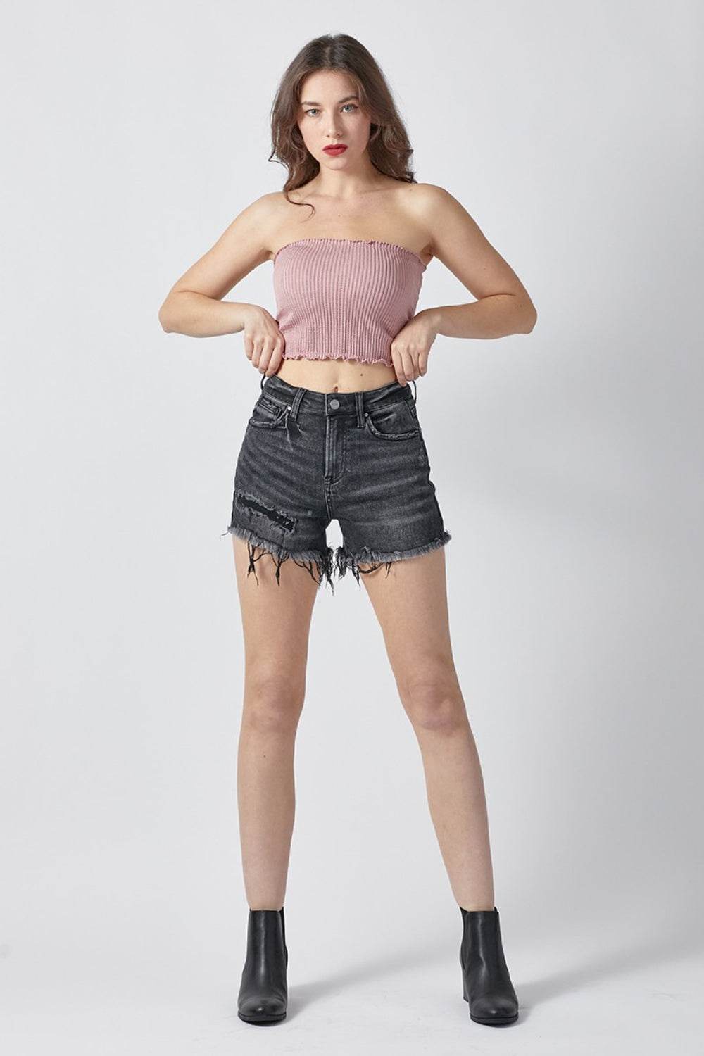 RISEN Raw Hem Denim Shorts with Pockets - Shop Style & More | Fresh Looks, Everyday Deals & Free Shipping