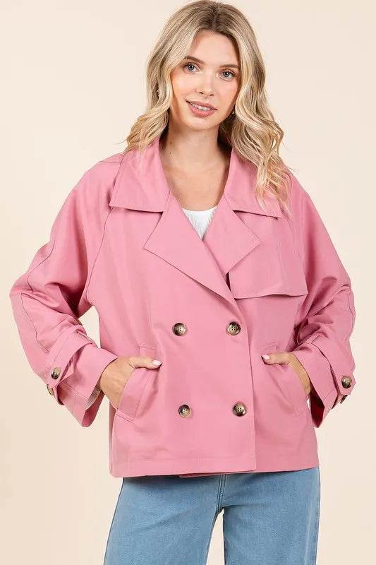 Mittoshop Double Breasted Long Sleeve Trench Coat Jacket - Shop Style & More | Fresh Looks, Everyday Deals & Free Shipping
