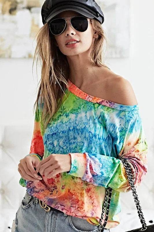 BiBi Tie Dye Soft Knit Jersey T-Shirt - Shop Style & More | Fresh Looks, Everyday Deals & Free Shipping